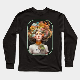 AI Art Woman Fashion Girl Teen Artwork Anime Long Sleeve T-Shirt